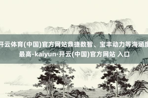 开云体育(中国)官方网站鼎捷数智、宝丰动力等海涵度最高-kaiyun·开云(中国)官方网站 入口