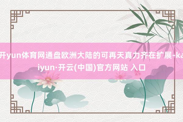 开yun体育网通盘欧洲大陆的可再天真力齐在扩展-kaiyun