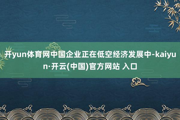 开yun体育网中国企业正在低空经济发展中-kaiyun·开云