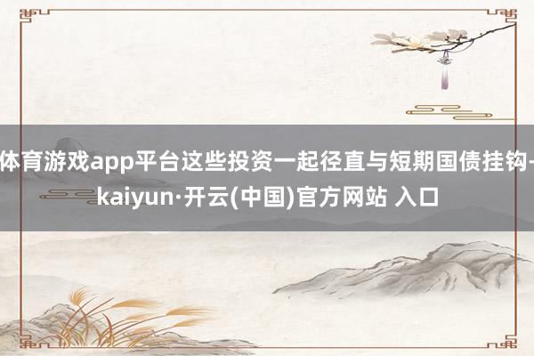   体育游戏app平台这些投资一起径直与短期国债挂钩-kaiyun·开云(中国)官方网站 入口