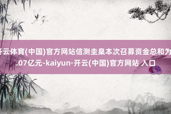开云体育(中国)官方网站信测圭臬本次召募资金总和为6.07亿元-kaiyun·开云(中国)官方网站 入口