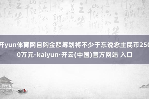 开yun体育网自购金额筹划将不少于东说念主民币2500万元-