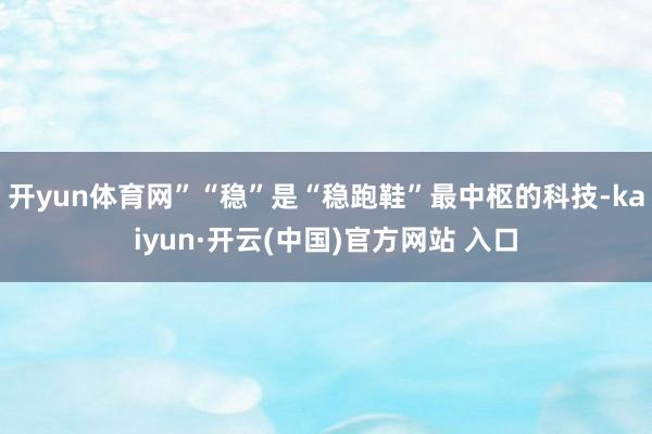开yun体育网”“稳”是“稳跑鞋”最中枢的科技-kaiyun