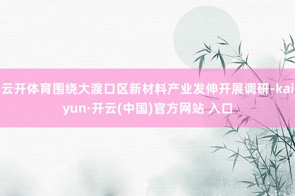 云开体育围绕大渡口区新材料产业发伸开展调研-kaiyun·开
