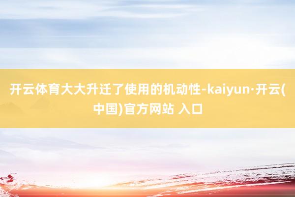   开云体育大大升迁了使用的机动性-kaiyun·开云(中国)官方网站 入口