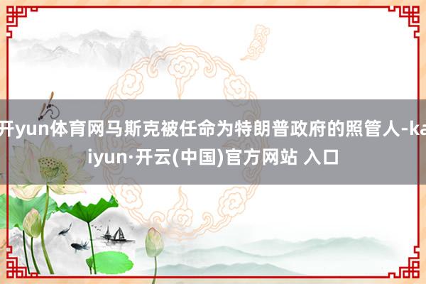 开yun体育网马斯克被任命为特朗普政府的照管人-kaiyun