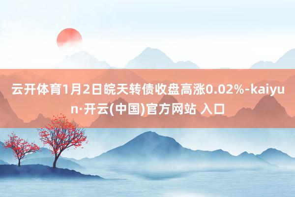 云开体育1月2日皖天转债收盘高涨0.02%-kaiyun·开