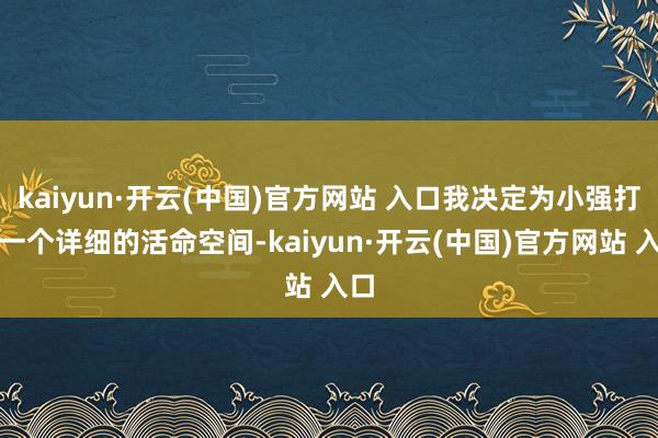 kaiyun·开云(中国)官方网站 入口我决定为小强打造一个